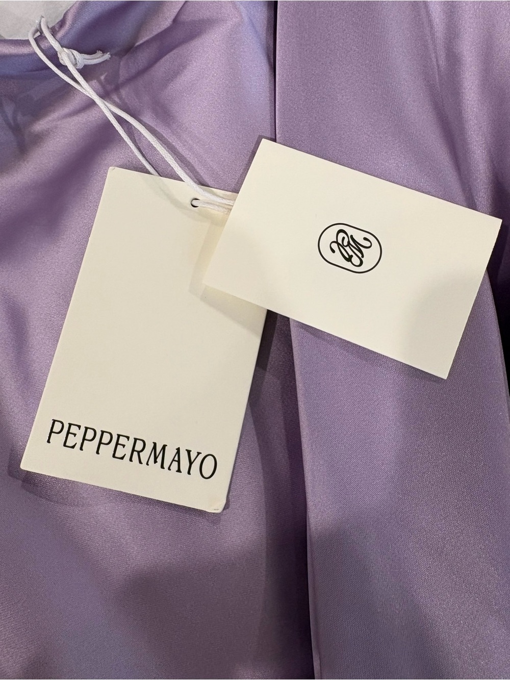 Peppermayo Lavender Satin V‑Neck Maxi Dress - Picture 6 of 7